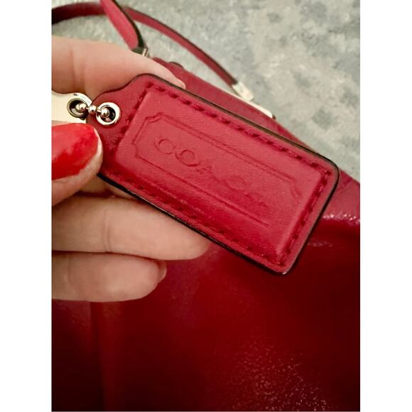 Coach Madison Scarlet Leather Phoebe Shoulder Bag Purse Scarlet Hobo w/ Dustbag - Picture 5 of 16